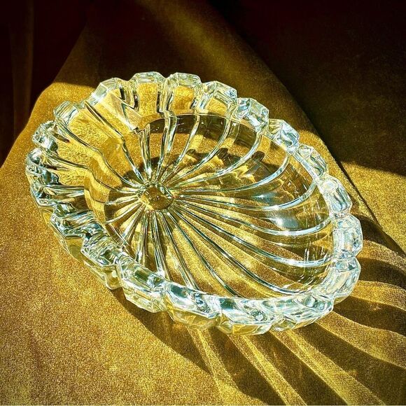 ♥️ Cigar Ashtray, Thick Heavy Clear Crystal Deep Cigar or pipe Ashtray - Picture 12 of 13